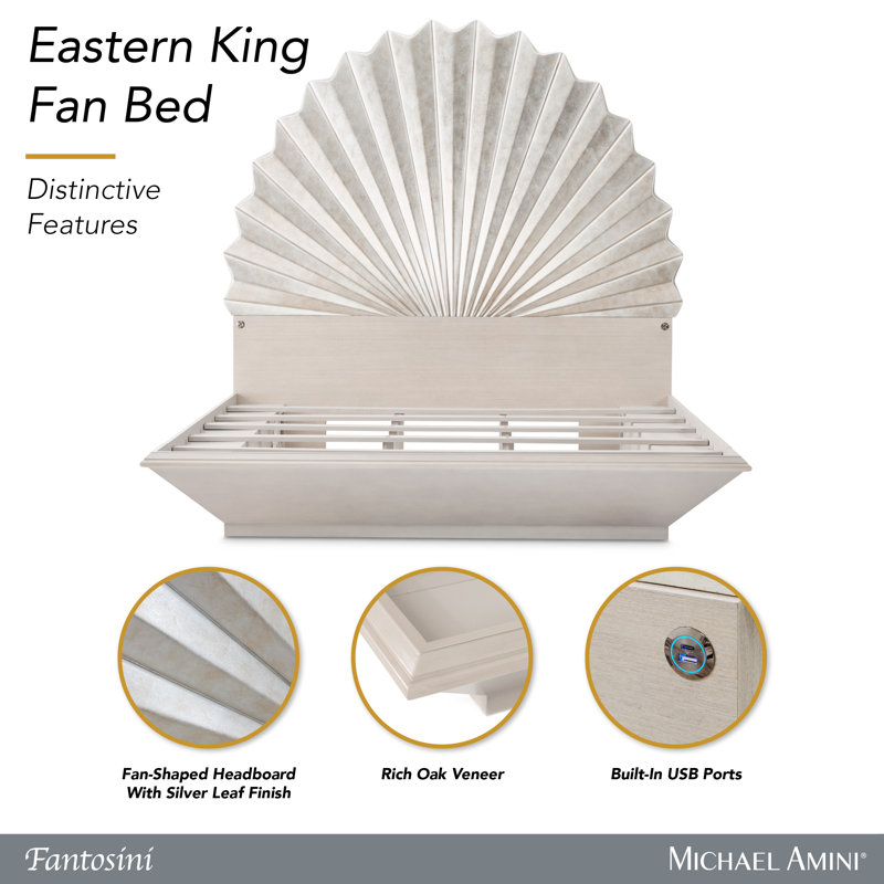 Fantosini King Fan Bed - Silver Leaf