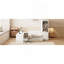 Lit plateforme double en bois avec 6 tiroirs, tablettes, bureau et garde-robe-1488747355