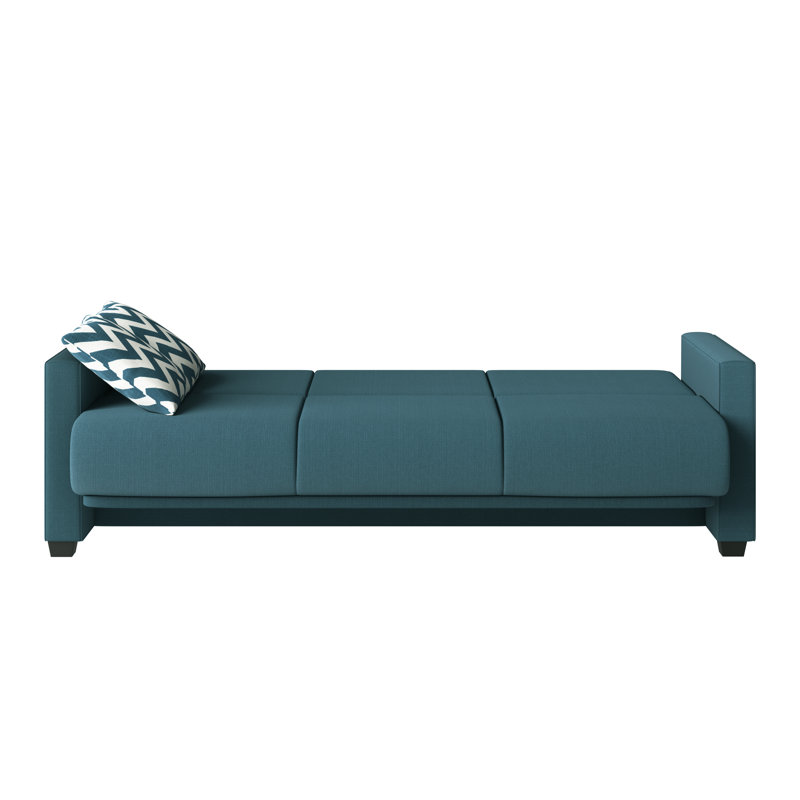 Hunsicker Upholstered Sofa, Caribbean Blue Polyester
