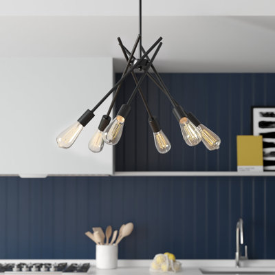 Gadberry 6 - Light Dimmable Bulb Chandelier