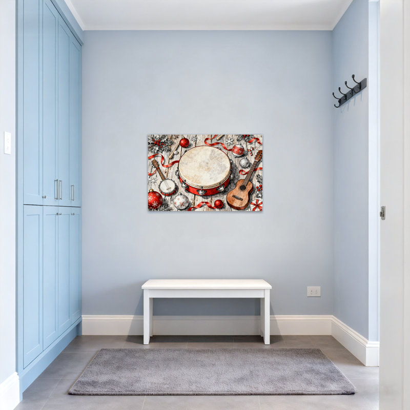 Instruments de musique et décorations de Noël, H 12 po x l 18 po