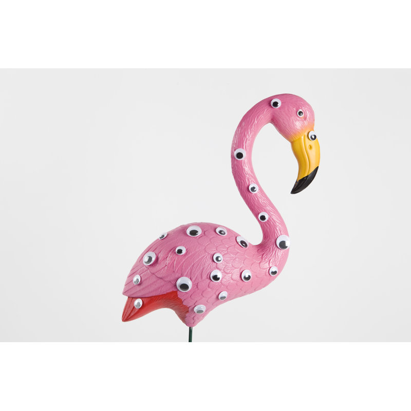 Flamingo On Grey by LoulouVonGlup - Wrapped Canvas Print, 30cm H x 46cm W