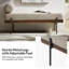 Banc industriel Michalak de 122 cm de long avec coussin et structure en bois massif-141133647