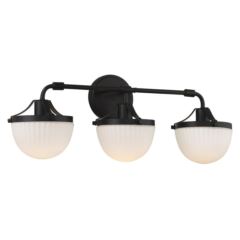 Éclairage pour salle de bain 3 lumières Brotons, Noir
