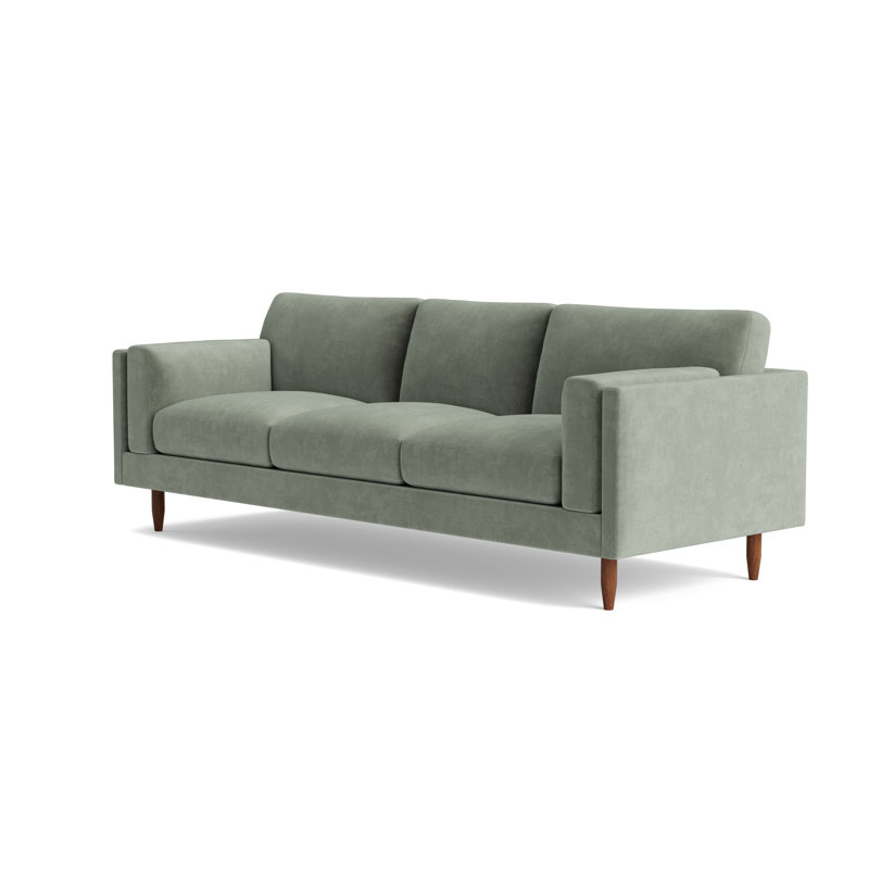 Skinny Fat Sofa (95"), Velvet - Sage