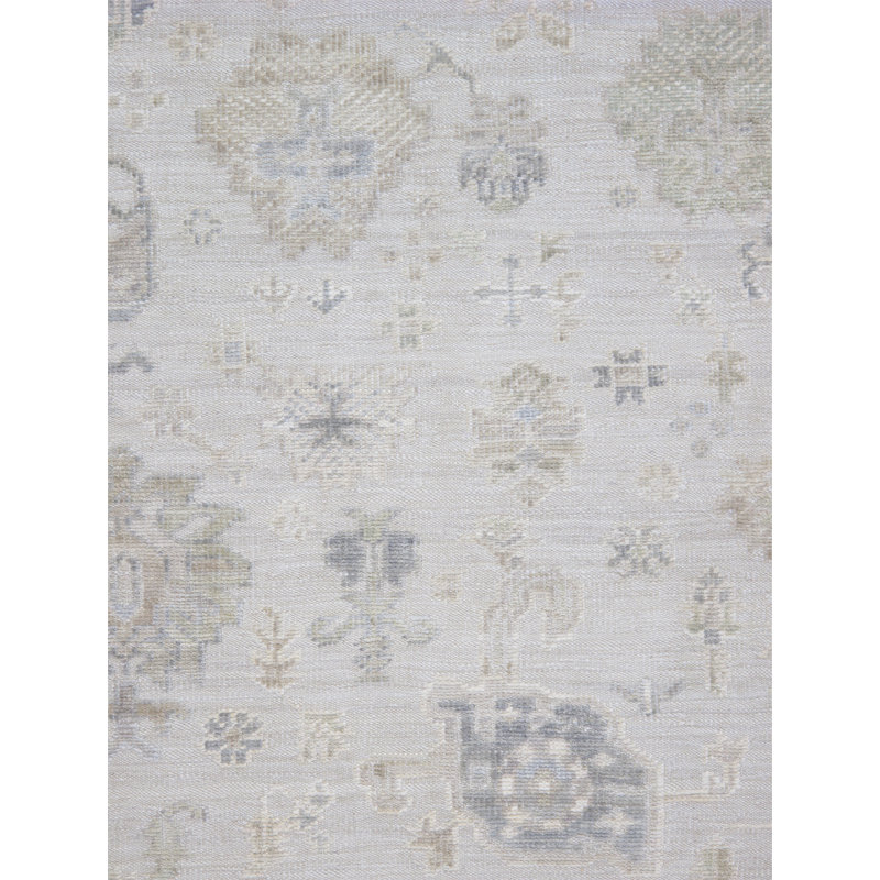 Oushak Beige/Cream Wool Area Rug, Rectangle 8'2" x 10'