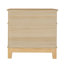 Table de chevet 27,5 x 18 x 26 po en placage de bois de pin, style bohème Mid-Century