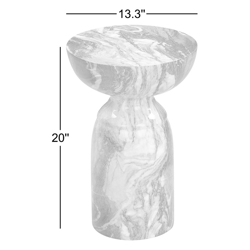 Macey Concrete Top End Table, Sunset Marble