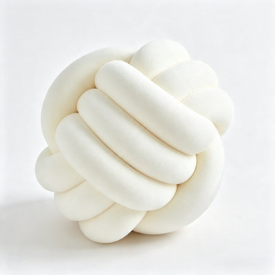 Boule de coussin crème, coussin décoratif rond de 11 pouces pour canapé