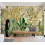 Murale botanique pelez et collez Odion - Aquarelle feuillage d'été-106363107