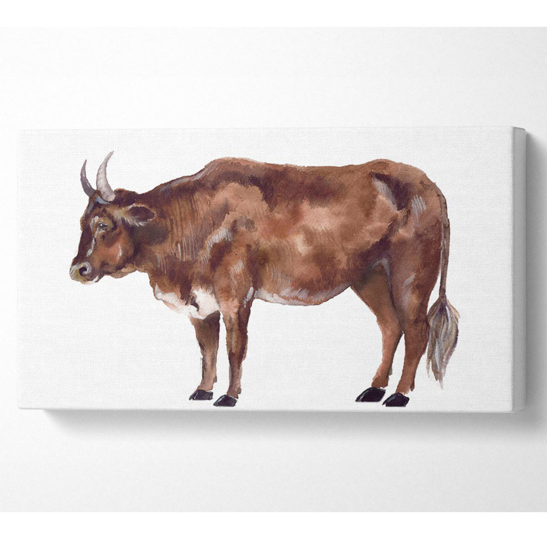 Big Brown Cow - Kunstdrucke auf Leinwand