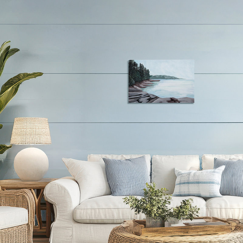 Rocky View of Coast Canvas, design by Jelena Petric, 16" H x 24" W
