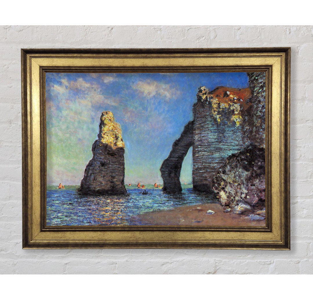 Monet Die felsigen Klippen von Etretat - Einzelner Bilderrahmen Kunstdrucke