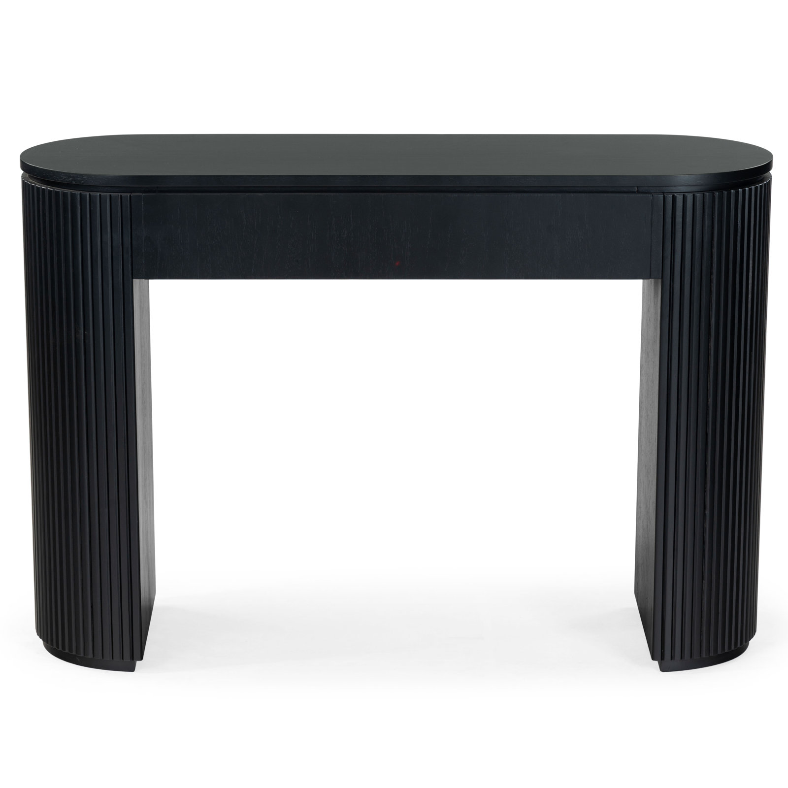 Duren Fluted 1-Drawer Console, Black