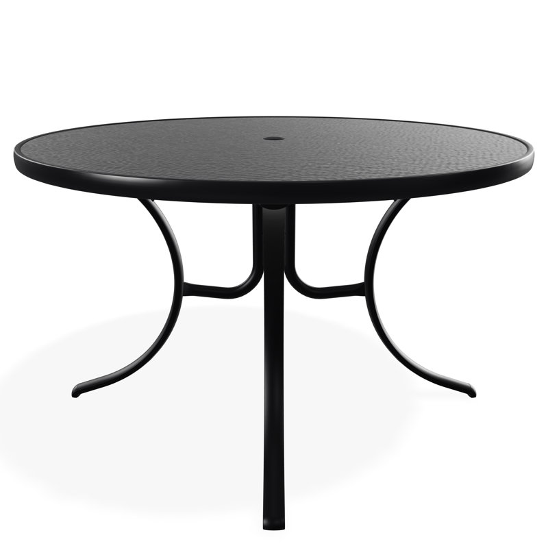 Outdoor Round Dining Table, Black