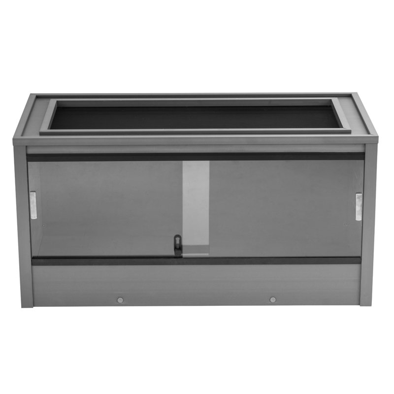 Ensemble de deux enclos à reptiles gris moyen et empileur assorti, Gris, H 47,8 po x l 36 po x P 18,5 po