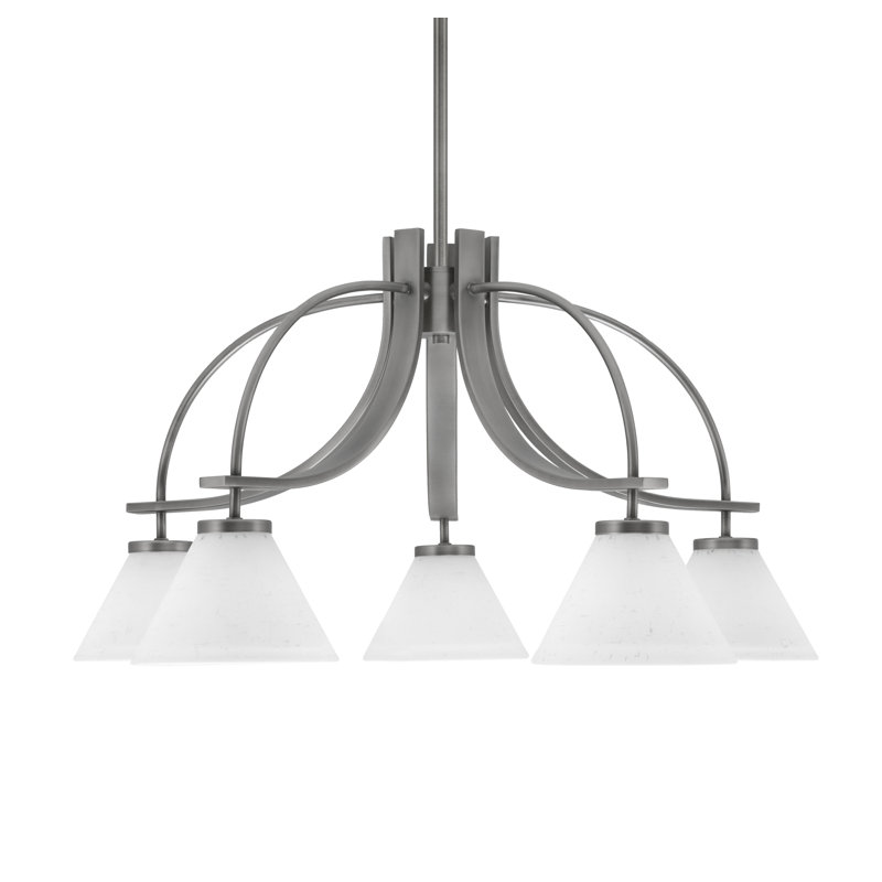 Lustre avec lumière Cavella, H 15 po x l 28 po x P 28 po, 5, Graphite
