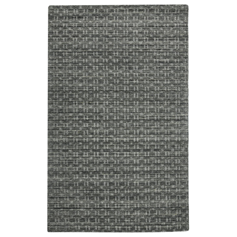 Tapis gris en laine noué à la main Sioeli, Rectangle 2 pi x 3 pi