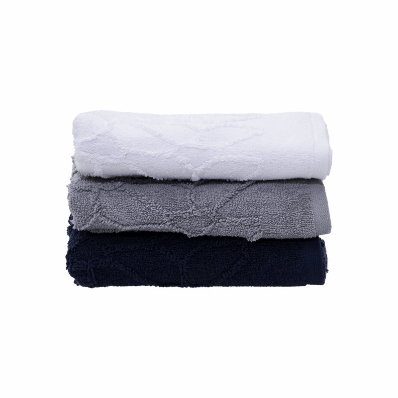 Aarmaan Plush Jacquard Hand Towel, White