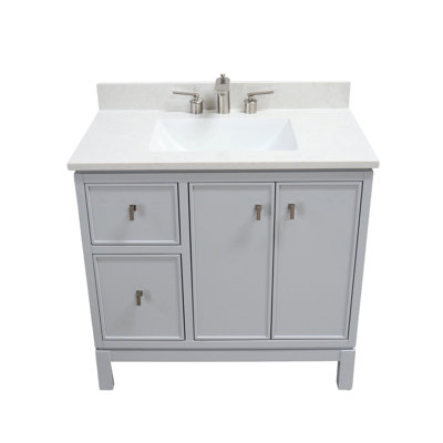 Meuble-lavabo simple avec plateau en quartz