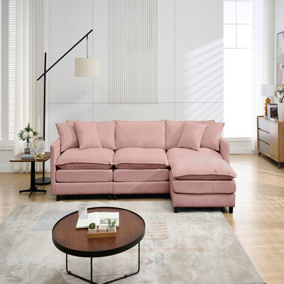 108-Inch L-Shaped Modular Frame Chenille Fabric Sofa, Featuring A Versatile Design That Adapts To Any Interior Space, Delivering Boundless Comfort And Contemporary Style.