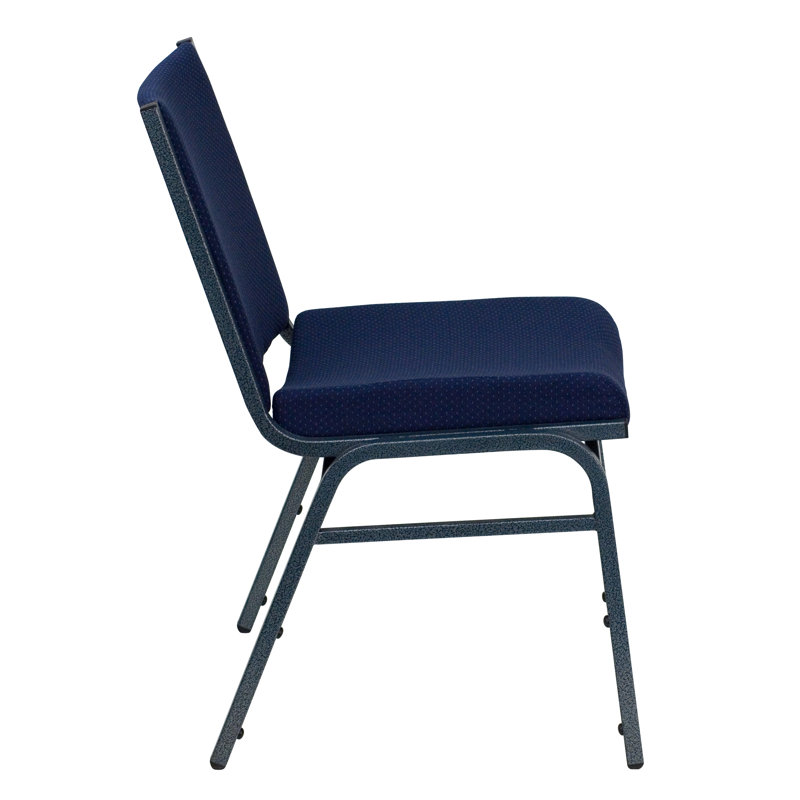 Hercules Series Navy Blue Dot Fabric Stackable Reception Chair