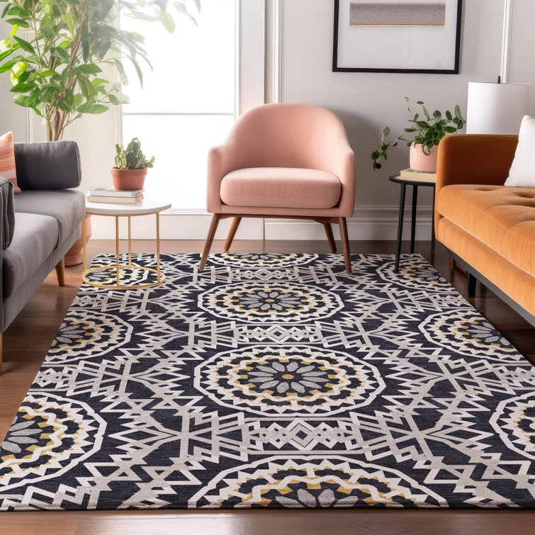 Premium Machine Washable Cerrito Black Rug