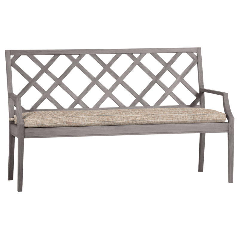 Banc d'extérieur en teck Haley, Huître teck, Pas de soudure, Toile sable
