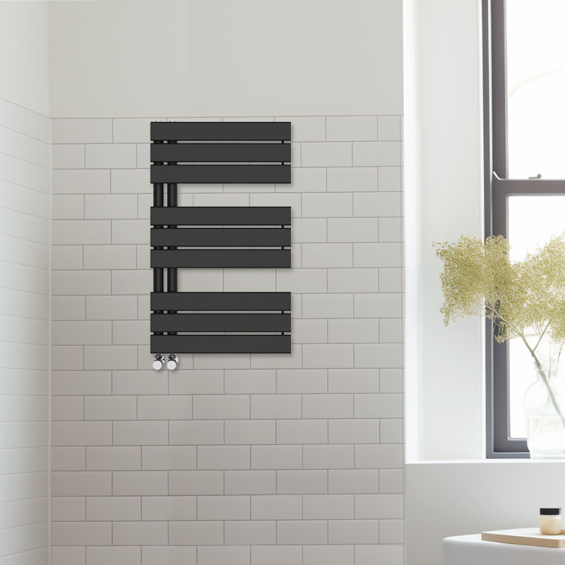 Artavius Flat Panel Towel Rail Heated Towel Rails, Black