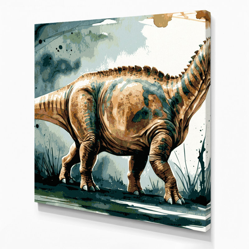 «Dinosaur Brontosaurus», art mural sur toile, H 8 po x l 8 po