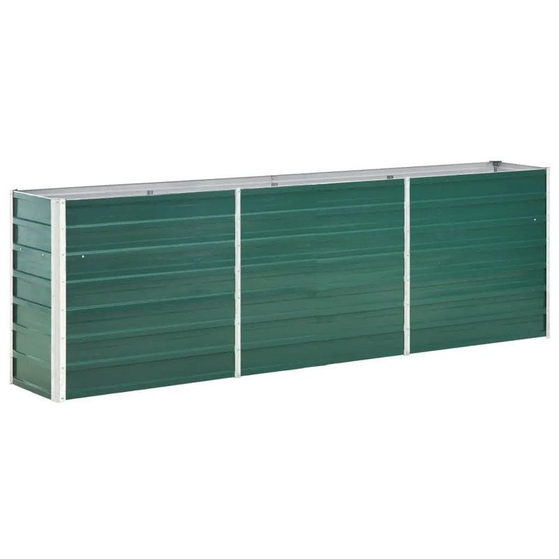 Raised garden bed in galvanized steel, Green, 45cm H x 240cm W x 40cm D