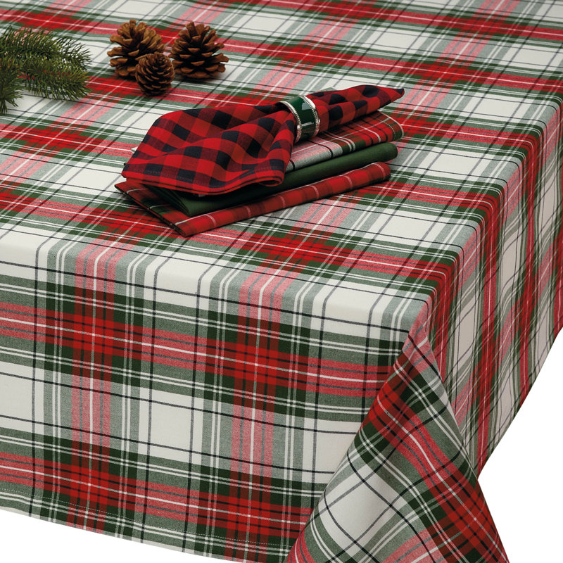 Varnum Plaid Tablecloth, 72" W Round