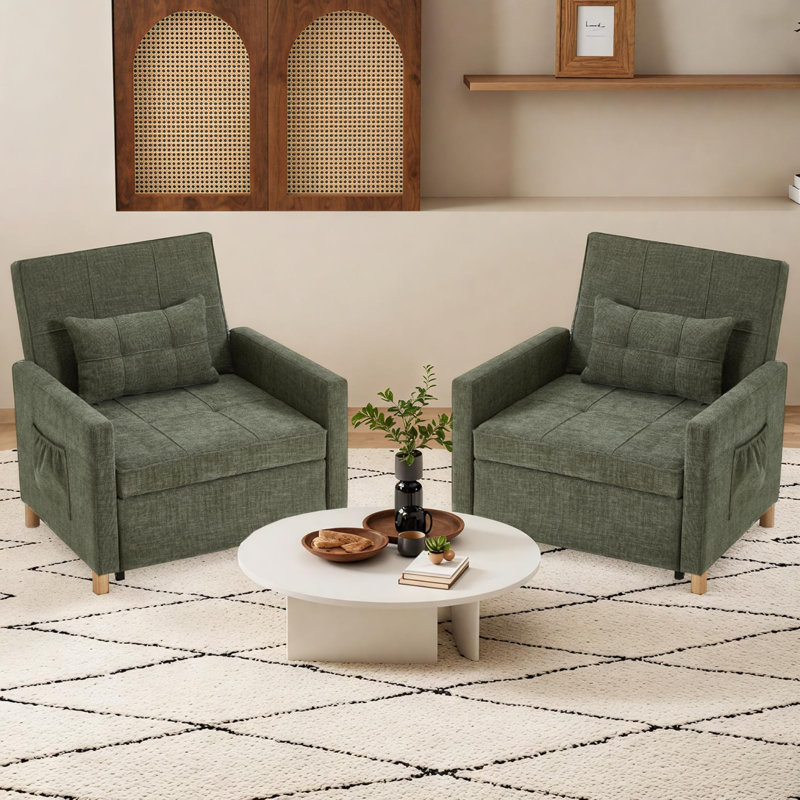 Upholstered Accent Chair, Green