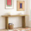 Console moderne avec structure de forme géométrique et grain de bois-1840115539