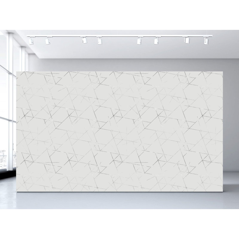 Geometric Vinyl Wallpaper Roll by Jamie Graney, Gray/Silver Leaf