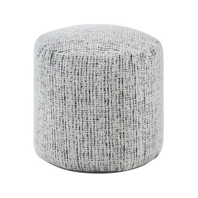 16" Height X 17" Cylindrical Pouf In Chenille Fabric Upholstery Covered With 5 Lb Product Weight