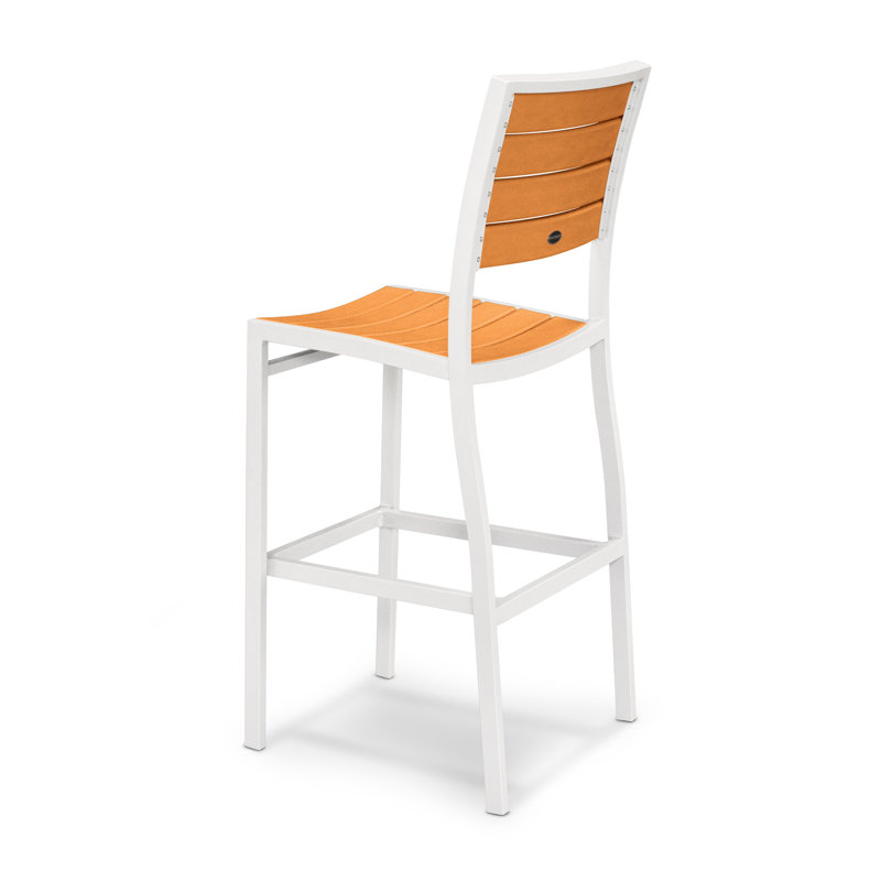 Chaise d'appoint de bar POLYWOOD Euro, Tangerine, Blanc