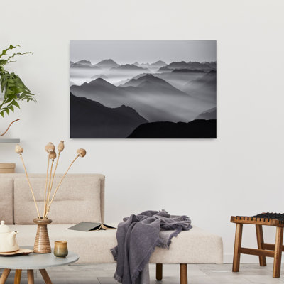 Art contemporain contemporain, paysage de montagne abstrait
