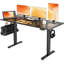 Electric Height Adjustable Standing Desk with Hooks-2136483649-2131005444