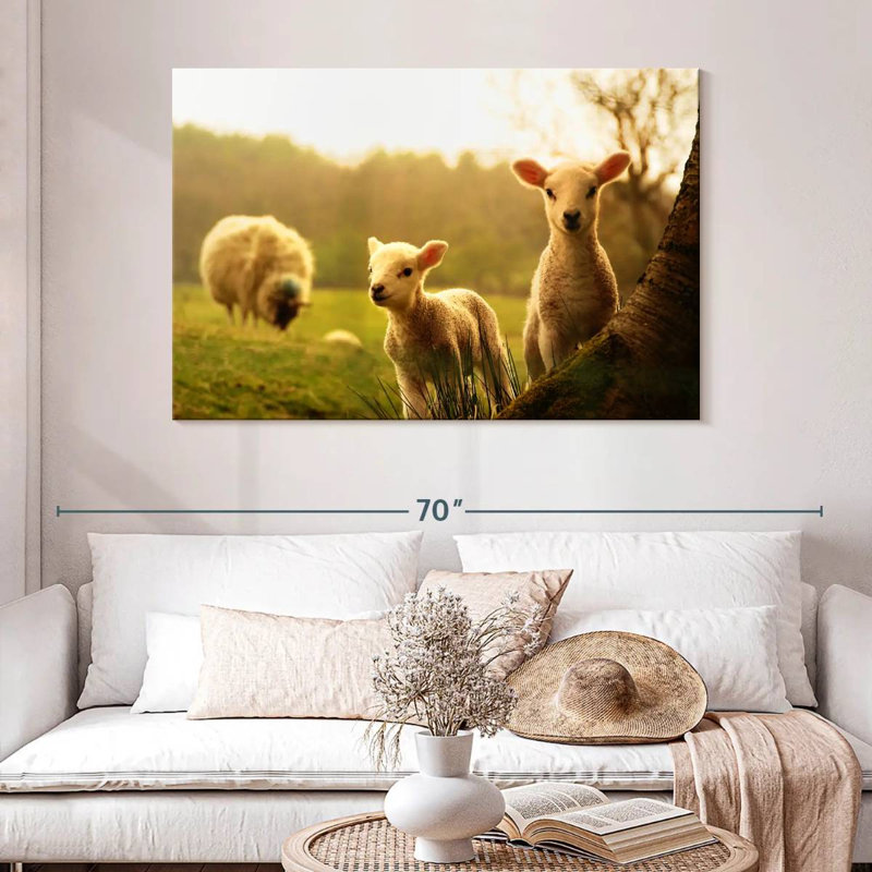 Brampt Baby Lambs, 32" H x 48" W