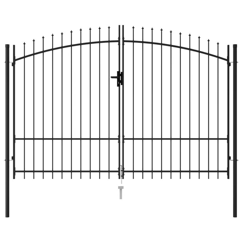 Caran 248.92cm H x 299.72cm W Black Metal Gate