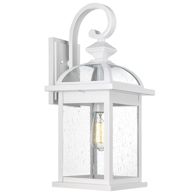 Lanterne murale extérieure imperméable (ampoules non incluses), Blanc, H 21,2 po x l 6 po x P 6 po