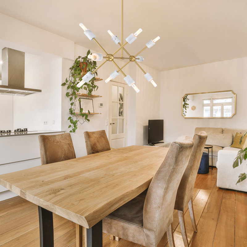 Xiang 10 - Light Brushed Gold Sputnik Pendant