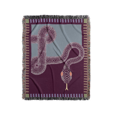 Sami Snake Cotton Blend Blanket Throw