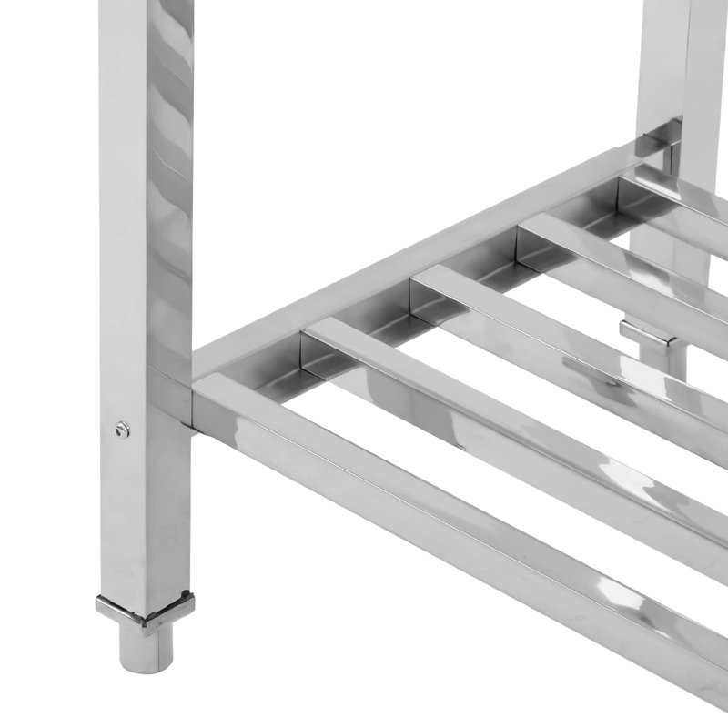 24x60 pouces pliable en acier inoxydable Table de préparation et de travail NSF commerciale robuste avec sous-tablette réglable pour la cuisine, le restaurant et l'hôtel
