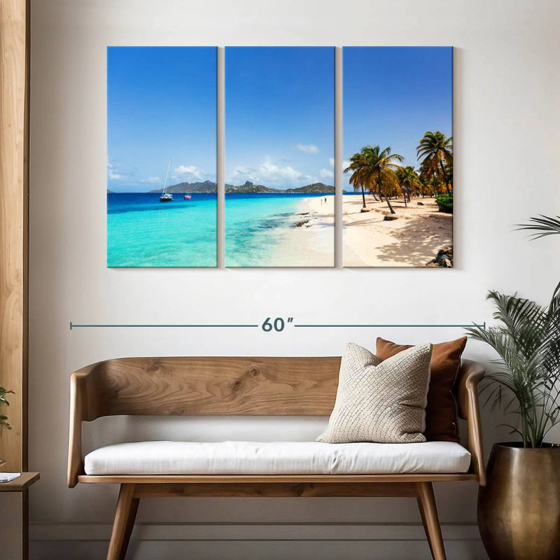 Gillard, plage tropicale paradisiaque, H 32 po x l 50 po