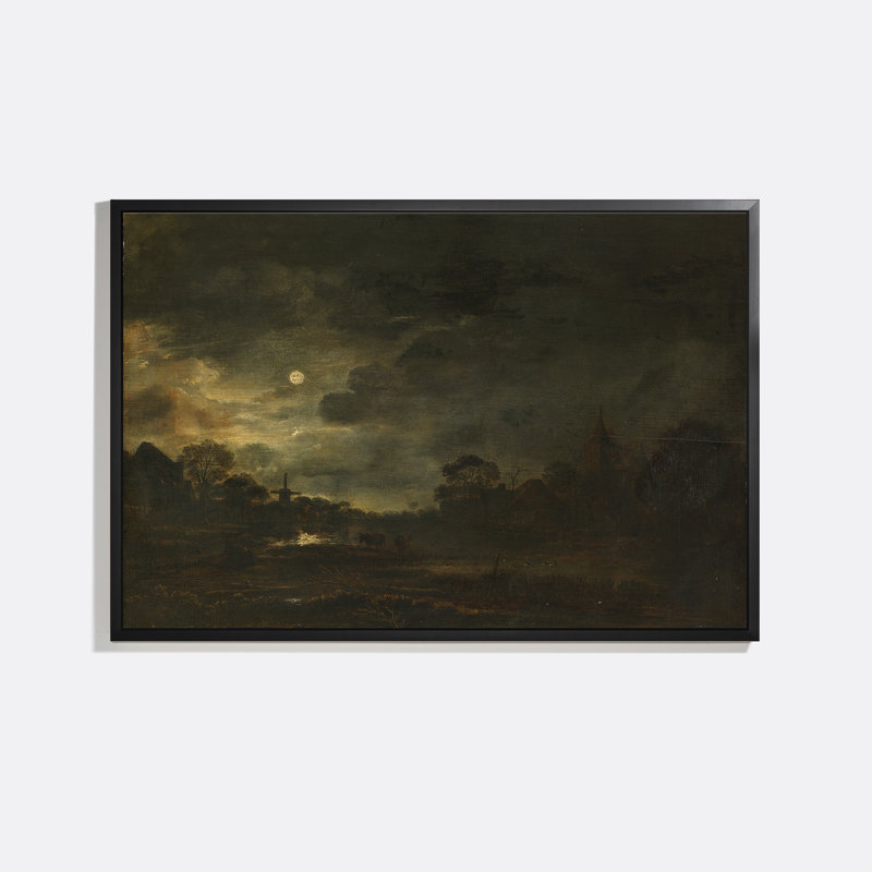 Landscape By Moonlight Print by Aert Van Der Neer
