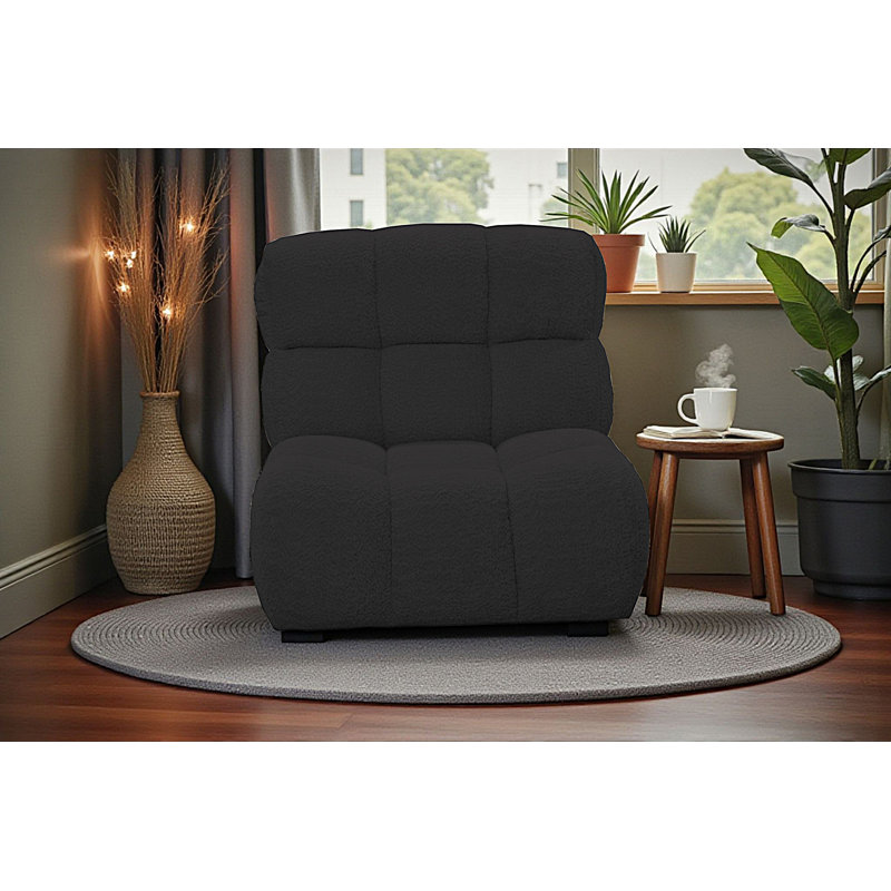 Upholstered Swivel Armless, Black
