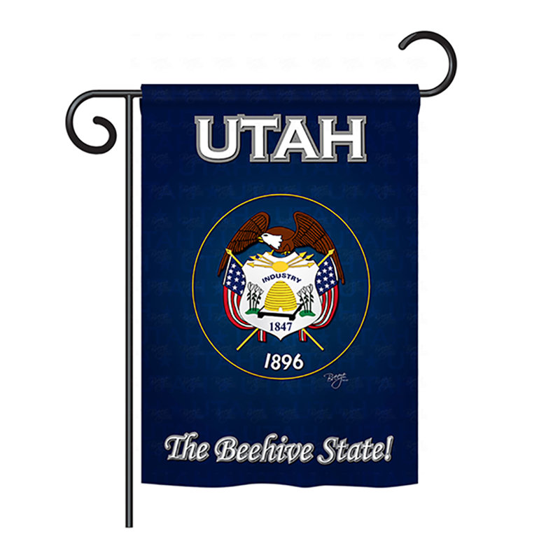 Double Sided Polyester House Flag, 18.5" H x 13" W, Utah