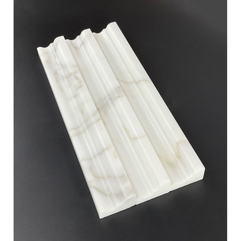 12" L x 1.8" W Marble Chair Rail Tile Trim, Calacatta Gold